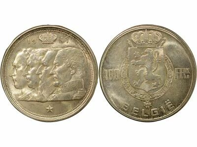 Belgium Leopold II - 100 Silver Francs, Dynasty - 1951 Brussels