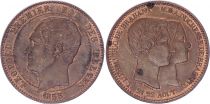 Belgium Medal on 10 Centimes Leopold I - Wedding of Duc and Duchess of Brabant - 1853 - XF