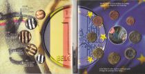 Belgium UNC Set Belgium 2002 - 8 euro coins + 5 coins in Francs cancelled