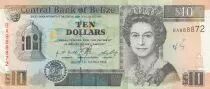 Belize 10 Dollars - Elisabeth II - Batiments publics - S&eacute;rie BA - 1996