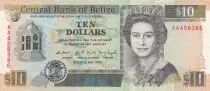Belize 10 Dollars - Elizabeth II - Public building - 1990