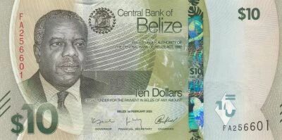 Belize 10 Dollars - Philip Goldson - Yellow-billed Toucan - 2025 - FA Series