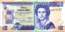Belize 2 Dollar Elizabeth II,  Ruinas Maya de Belize - 2014 (2015)