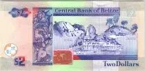 Belize 2 Dollar Elizabeth II,  Ruinas Maya de Belize - 2014 (2015)