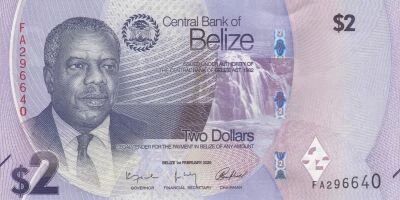 Belize 2 Dollars - Philip Goldson - Antelope Falls - 2025 - FA Series