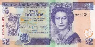 Belize 2 Dollars Elisabeth II - Ruines Maya - 2014 - S�rie DM