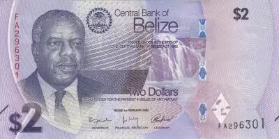 Belize 2 Dollars Philip Goldson- Cascade Antelope - 2025 - S�rie A.296