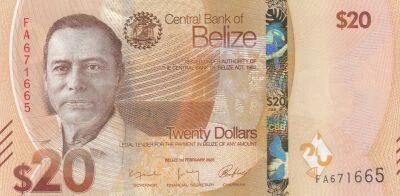Belize 20 Dollars - George Cadle Price - Jaguar - 2025 - FA Series