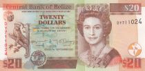 Belize 20 Dollars, Elisabeth II - Faune - 2020
