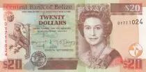 Belize 20 Dollars, Elizabeth II - 30th Anniversary of Bank - 2012
