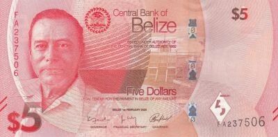 Belize 5 Dollars - George Cadle Price - Belize City - 2025 - S�rie FA