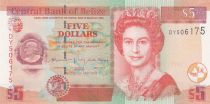 Belize 5 Dollars Elizabeth II, C. Colombus - Map - 2020