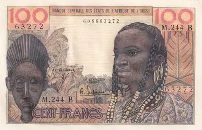 B�nin 100 Francs - Masque - 1965 - S�rie M.244 - Neuf - P.201Bf