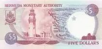 Bermuda 5 Dollars - Elizabeth II - ND (1989) - Replacement - P.35r