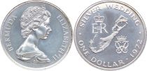 Bermudes 1 Dollar Elisabeth II - 25 ans de Mariage 1947-1972 - Argent