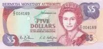 Bermudes 5 Dollars - Elisabeth II - ND (1989) - Remplacement - P.35r