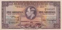 Bermudes 5 Shillings - George VI - Armoiries - 1937 - Série J.4 - P.8b