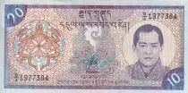 Bhoutan 10 Ngultrum - Roi Jigme S. Wangchuk - Palais Paro Dzong - ND (2000) - Série D.4 - P.22