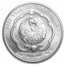 Bhoutan L\'Ann&eacute;e du Tigre - 1 Once Argent Bhoutan 2022