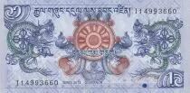 Bhutan 1 Ngultrum - Dragons - Simtokha Palace - 2013 - Serial I