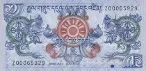 Bhutan 1 Ngultrum - Dragons - Simtokha Palace - 2013 - Serial Z replacement - P.27bz