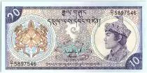 Bhutan 10 Ngultrum,  Jigme Dorji Wangchuk - 1986 - P.15 a