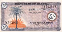 Biafra 5 Shillings -  Palm tree - Young girls - ND (1967) - P.1