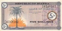Biafra 5 Shillings - Palm Tree - Young Girls - 1967 - Series A/O
