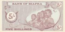 Biafra 5 Shillings - Palm Tree - Young Girls - 1967 - Series A/O