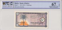 Biafra 5 Shillings 1967 Palm tree, young girls - PCGS 67 OPQ