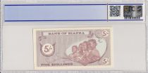 Biafra 5 Shillings 1967 Palmier, jeunes filles - PCGS 67 OPQ
