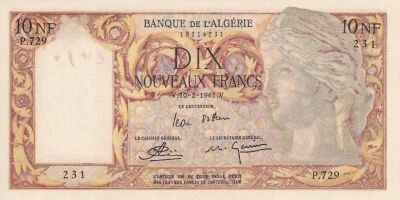 Billet Algerien 10 nf 1961