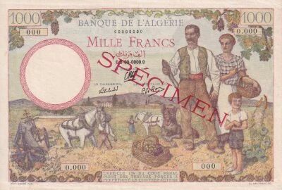 Billet Algerien 1000 francs 1942