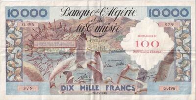 Billet Algerien 10000 francs 1958