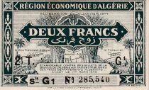 Billet Algerien 2 francs 1944