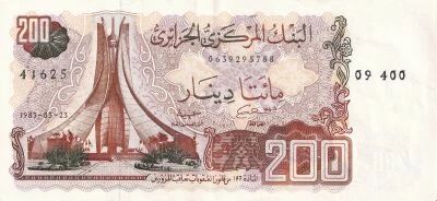 Billet Algerien 200 dinar 1983