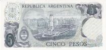 Billet Argentina 5 pesos Guillermo Brown, amiral argentin 1974-1976