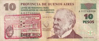 Billet Argentinien 10 pesos 2002