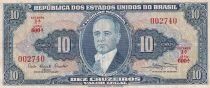Billet Brasile 10 cruzeiros Pr&eacute;sident Get&uacute;lio Dorneles Vargas 1961-1963
