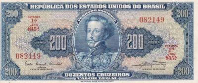 Billet Brazil 200 cruzeiro Pedro I 1943