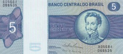 Billet Brazil 5 cruzeiros Pedro I 1970