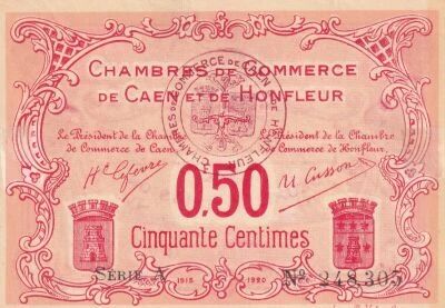 Billet Calvados 0.50 centimes 1920