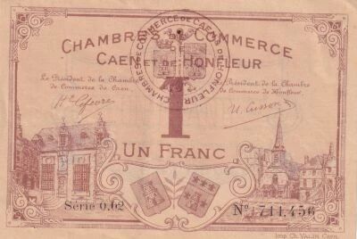Billet Calvados 1 franc 1915-1920
