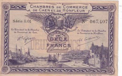 Billet Calvados 2 francs 1915-1920