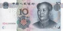 Billet China 10 yuan Mao Zedong, fondateur du parti communiste, premier pr&eacute;sident chinois 2005