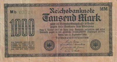 Billet Deutschland 1000 mark 1922