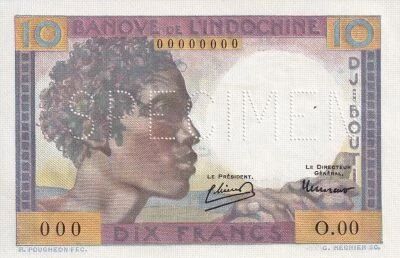 Billet Dschibuti 10 francs 1946