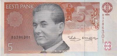 Billet Estonia 5 krooni 1994