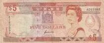 Billet Fidschi 5 dollars Elisabeth II, Reine d\'Angleterre et du Commonwealth 1992