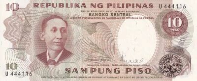 Billet Filippine 10 piso 1972